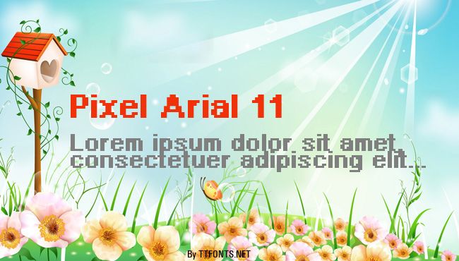 Pixel Arial 11 example